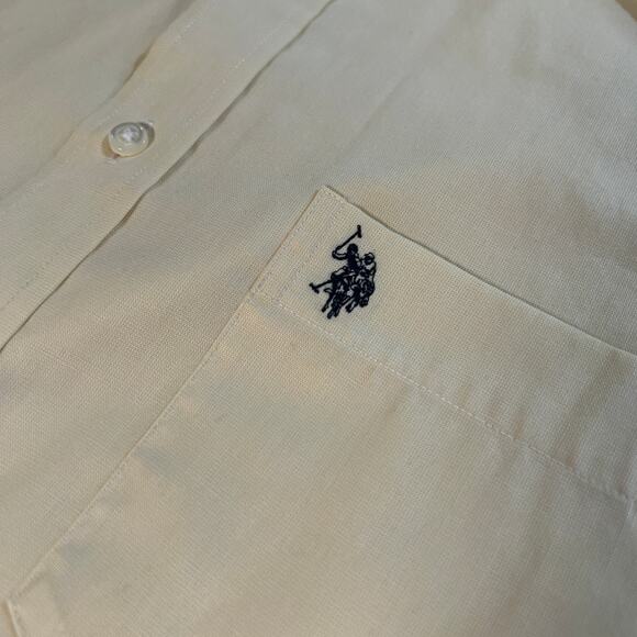 U.S. Polo ASSN XL Light Yellow LS Button-Up Oxford – Great for DIY & Upcycling - Picture 3 of 14